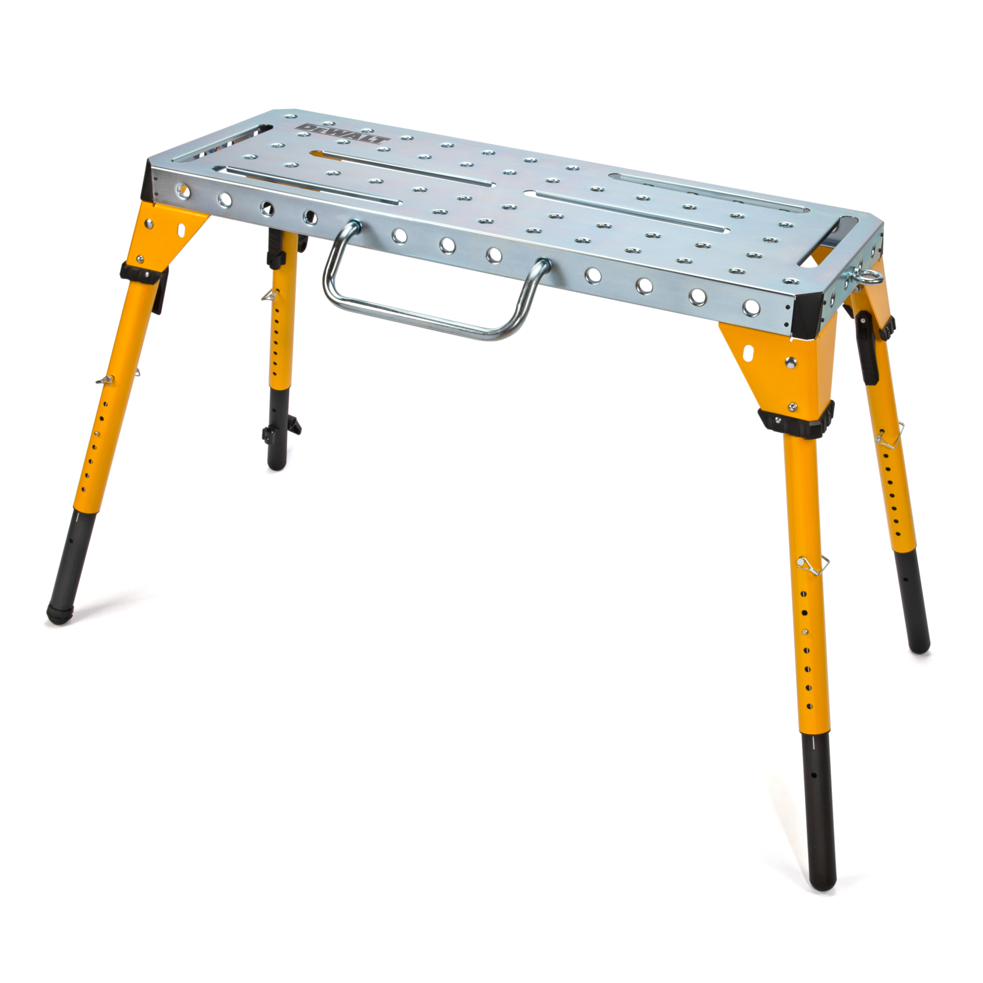 DEWALT Adjustable Height Portable Steel Welding Table and Work Bench — 18in. x 46in., Folding Legs, Model# DXMF4618WT